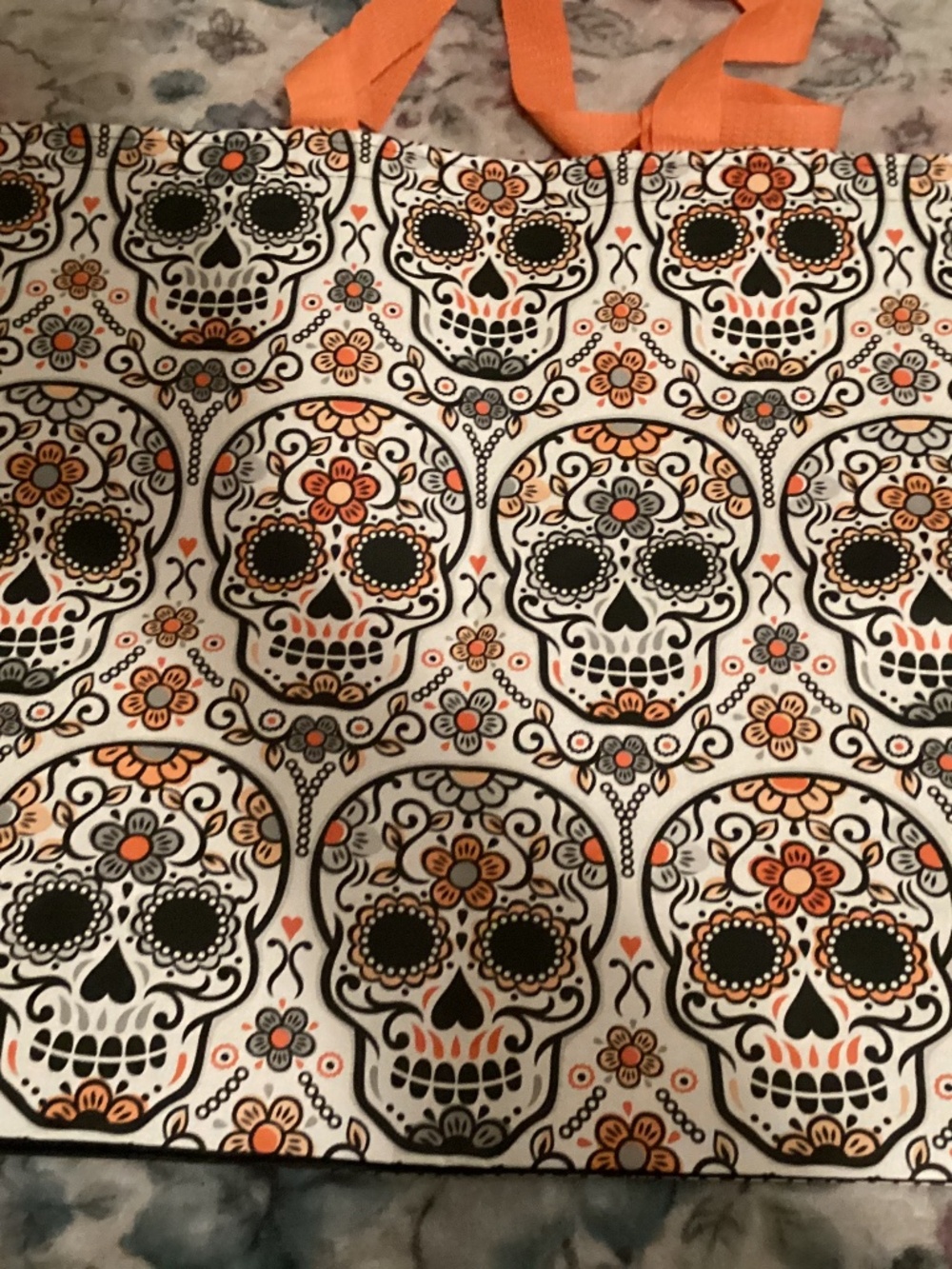 New Large Halloween Reusable Tote Bag- skulls